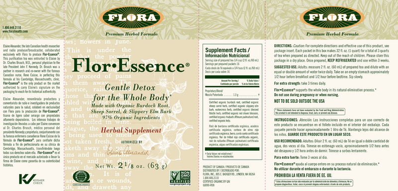 Flor-Essence Dry Tea Blend (Flora) Label