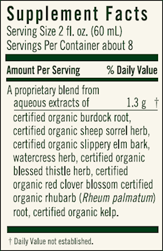 Flor-Essence Liquid Tea Blend 17oz (Flora) Supplement Facts