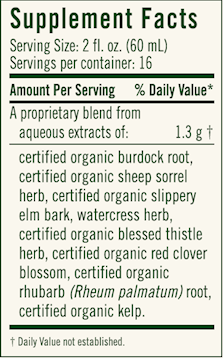flor-essence liquid tea blend (flora) supplement facts