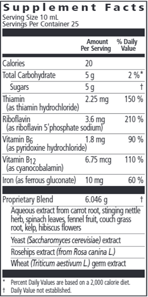 Floradix Iron & Herbs 8.5oz (Salus) Supplement Facts