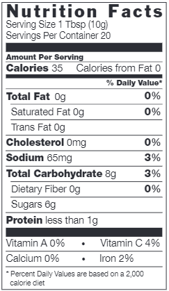 Floradix Red Beet Crystals (Salus) Nutrition Facts