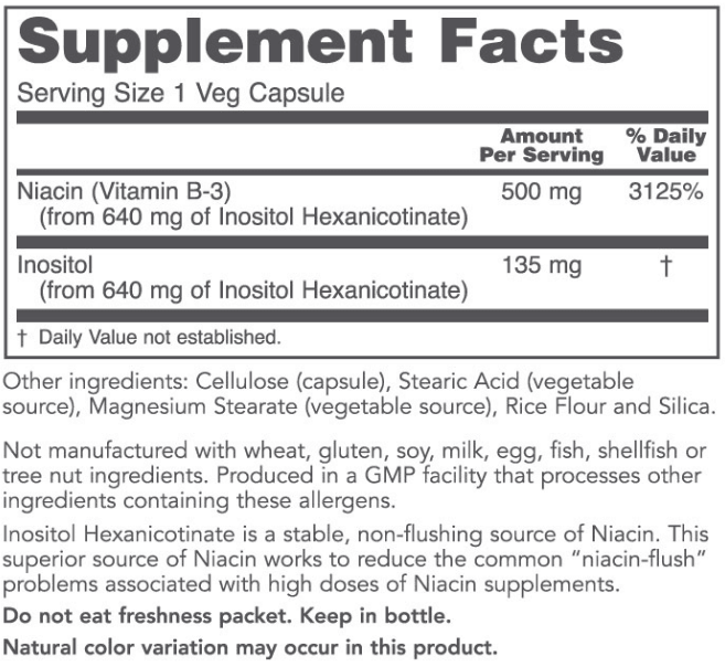 flush-free niacin (protocol for life balance) supplement facts