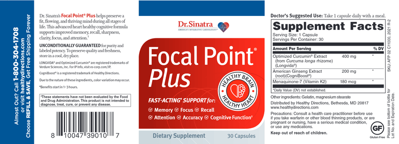 Focal Point Plus (Dr. Sinatra) Label