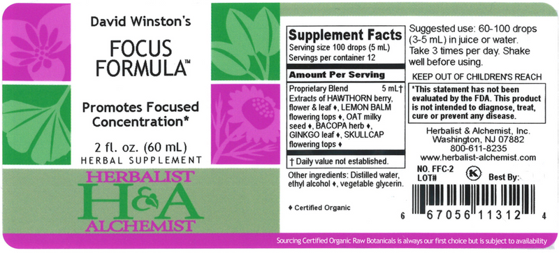 Focus Formula (Herbalist Alchemist) Label