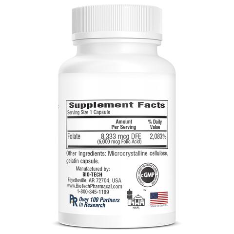 Folic Acid 5 mg (Bio-Tech Pharmacal) Supplement Facts