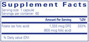 folic acid pure encapsulations supplement facts