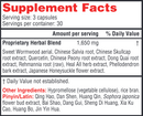formula h health concerns supplement facts