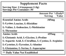 free-form amino acids (ecological formulas) supplement facts