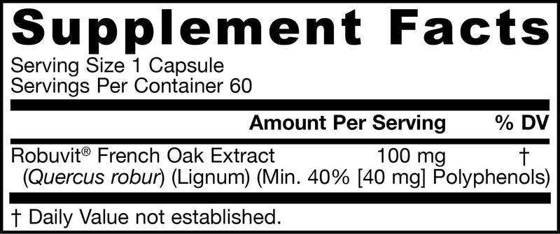 French Oak Extract 100 mg Jarrow Formulas supplement facts