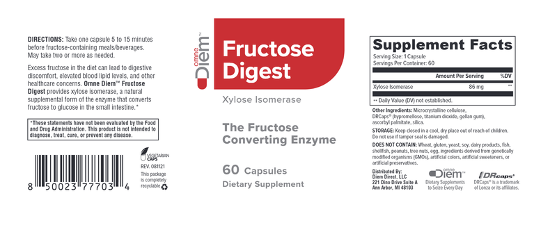 Fructose Digest Diem Label