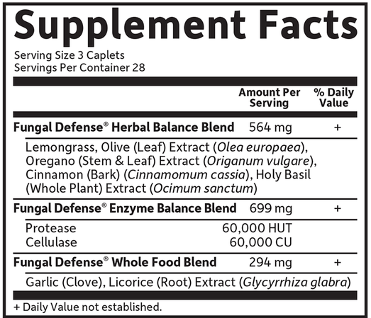 Fungal Defense (Garden of Life) Supplement Facts