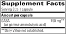 gaba amino acid (integrative therapeutics) supplement facts