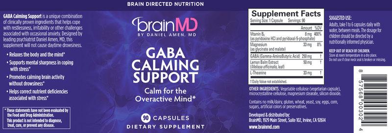 GABA Calming Support (Brain MD) Label