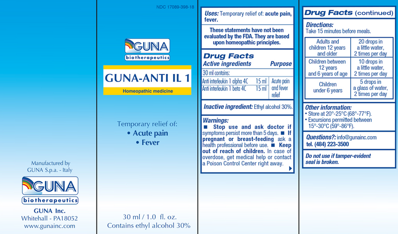 GUNA - Anti IL 1 (Guna, Inc.) Label