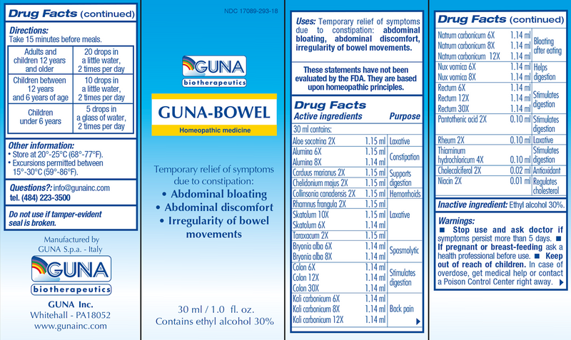 GUNA-Bowel (Guna, Inc.) Label