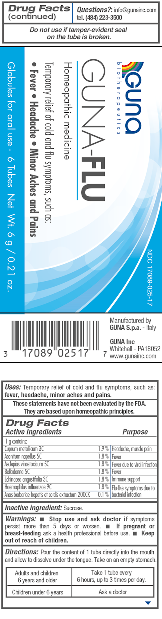 GUNA-Flu (Guna, Inc.) Label
