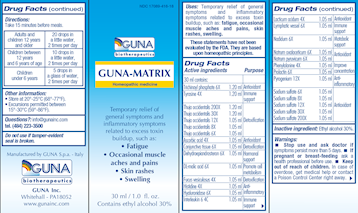 GUNA-Matrix 30 ml (Guna, Inc.) Supplement Facts