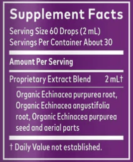 GaiaKids® Echinacea Supreme Herbal Drops 2oz (Gaia Herbs) supplement facts