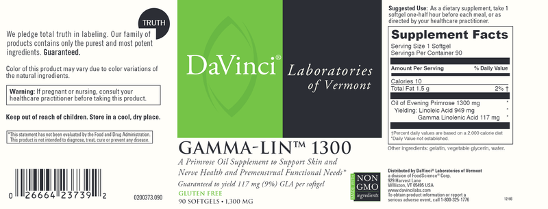 Gamma Lin 1300 DaVinci Labs Label