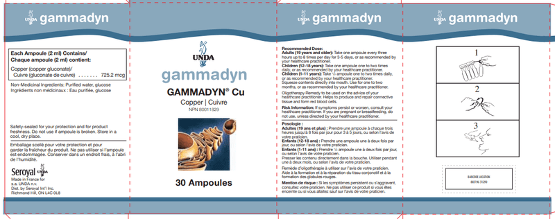 Gammadyn Cu (Copper) (UNDA) label
