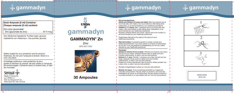 Gammadyn Zn (UNDA) label