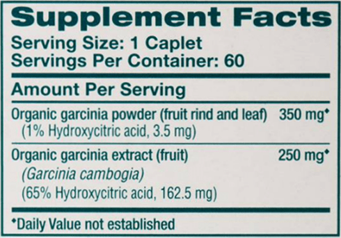 Garcinia Himalaya Wellness supplement facts