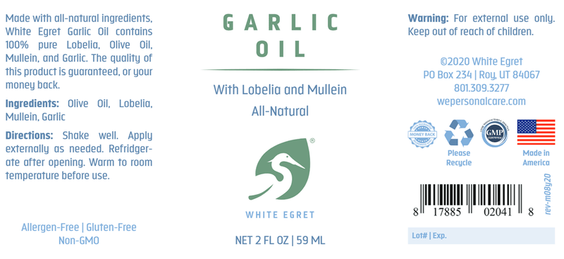 Garlic Oil (White Egret) Label