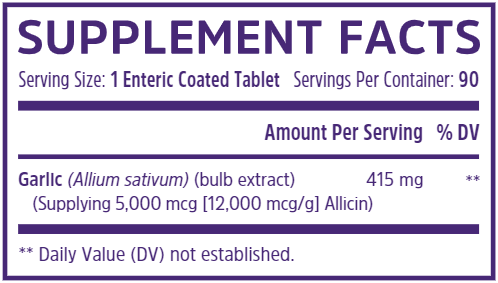 Garlic (ZHOU Nutrition) Supplement Facts