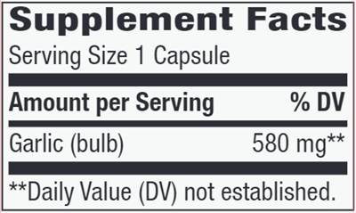 Garlic Bulb 580 mg (Nature's Way) Supplement Facts
