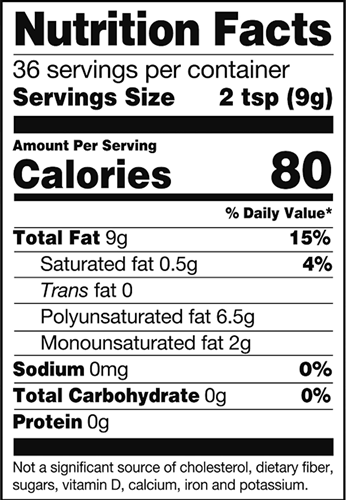 Garlic Chili Flax Seed Oil Organic (Omega Nutrition) Nutrition Facts