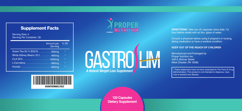 Gastro Slim (Proper Nutrition) Label