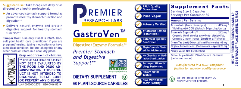 GastroVen (Premier Research Labs) Label
