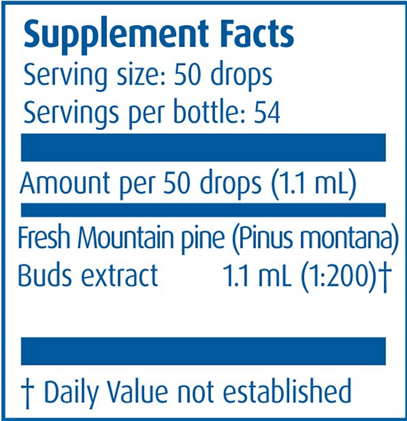 Gemmo Mountain Pine Buds (Boiron) Supplement Facts