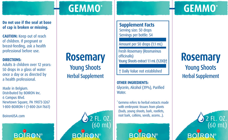 Gemmo Rosemary Young Shoots (Boiron) Label