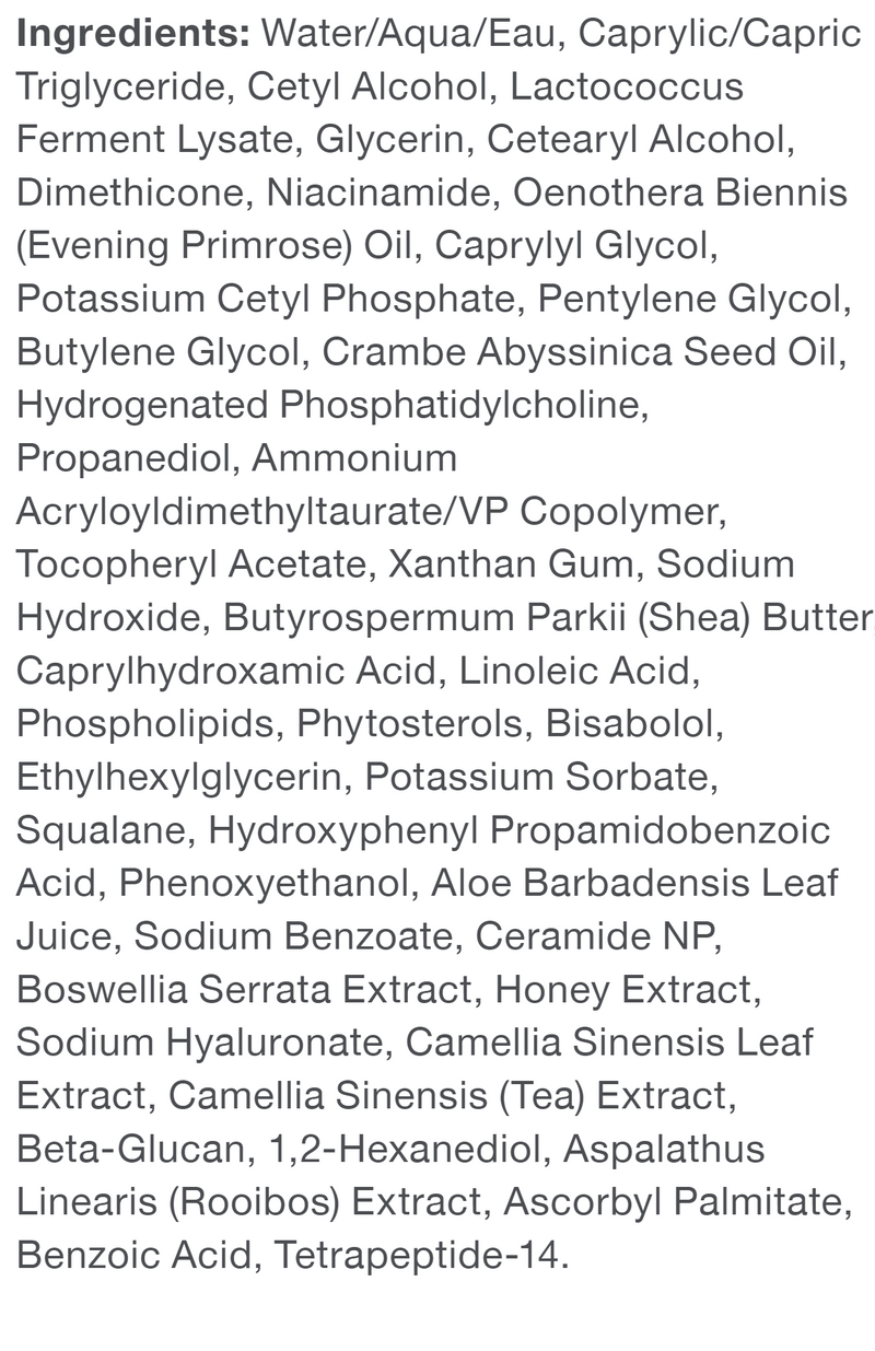 Gentle Probiotic Calming Lotion (GLOWBIOTICS) Ingredients