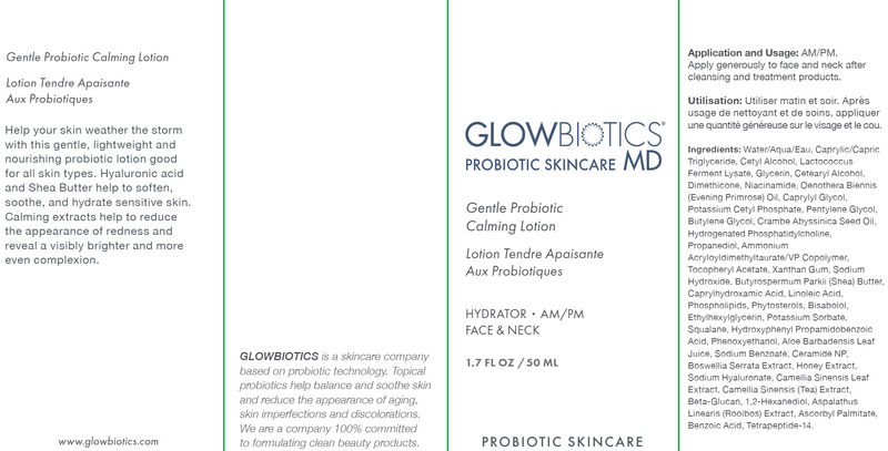 Gentle Probiotic Calming Lotion (GLOWBIOTICS) Label