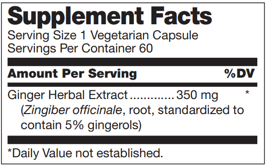 Ginger Root Max-V (Douglas Labs) supplement facts
