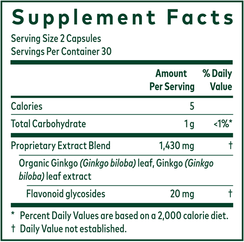 Ginkgo Leaf (Gaia Herbs Professional Solutions) supplement facts