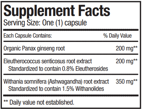 Ginseng Complex Progena Supplement Facts