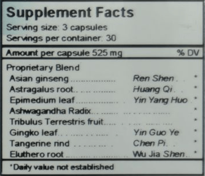 Ginseng Qi Tonic (Pacific BioLogic) Supplement Facts