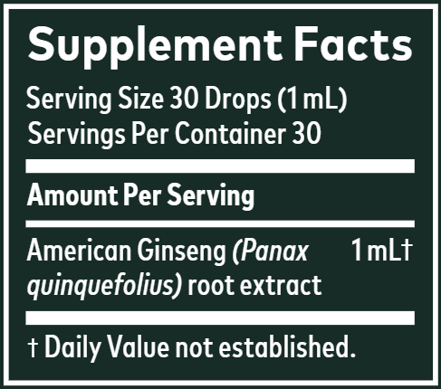 Ginseng Root American (Gaia Herbs) supplement facts
