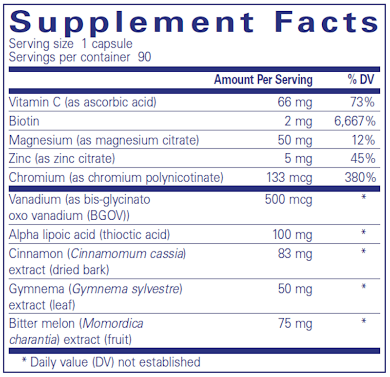GlucoFunction 90ct (Pure Encapsulations) Supplement Facts