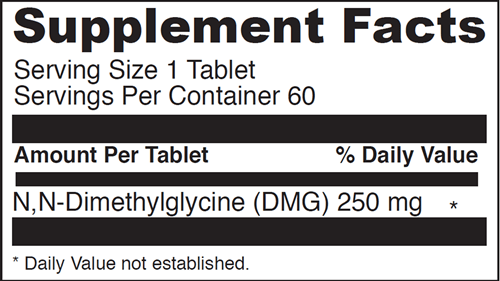 Gluconic Dmg 250 mg 60 Tabs DaVinci Labs Supplement Facts