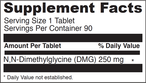 Gluconic Dmg 250 mg 90 Tabs DaVinci Labs Supplement Facts