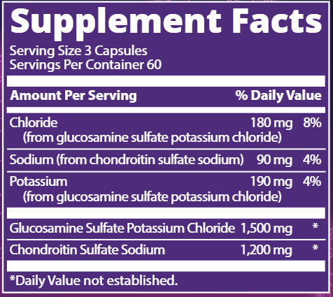 Glucosamine Chondroitin (Metabolic Response Modifier) 180ct Supplement Facts