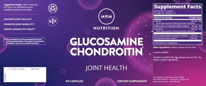 Glucosamine Chondroitin (Metabolic Response Modifier) 90ct Label