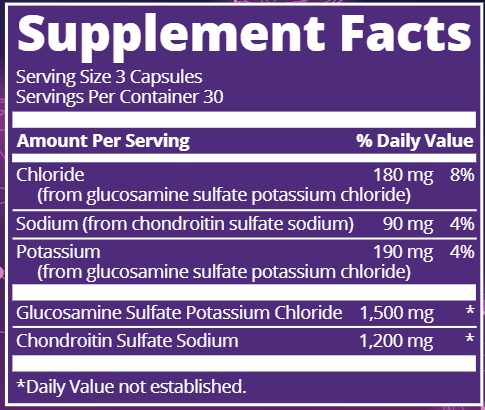 Glucosamine Chondroitin (Metabolic Response Modifier) 90ct Supplement Facts
