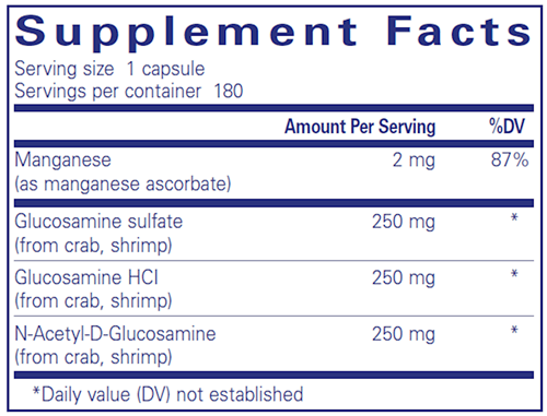 Glucosamine Complex (Pure Encapsulations) Supplement Facts