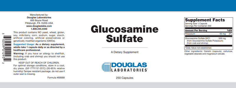DISCONTINUED - Glucosamine Sulfate 500 mg 250 Count (Douglas Labs)
