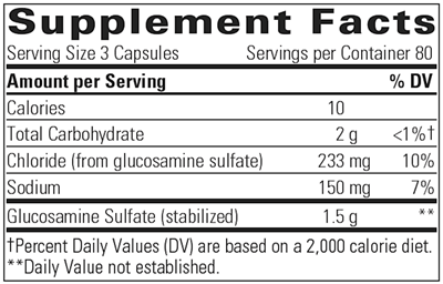Glucosamine Sulfate (Integrative Therapeutics) Supplement Facts